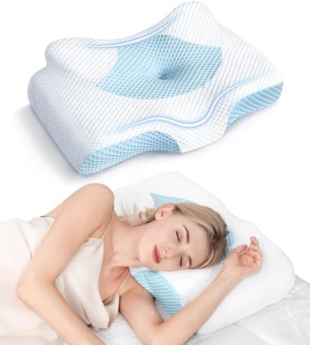 Osteo Cervical Pillow for Neck Pain Relief, Hollow Design Odorless Memory Foam Pillows with Cooling Case, Adjustable Orthopedic Bed Pillow for Sleeping, Support for Side Back Sleepers by OSTEO