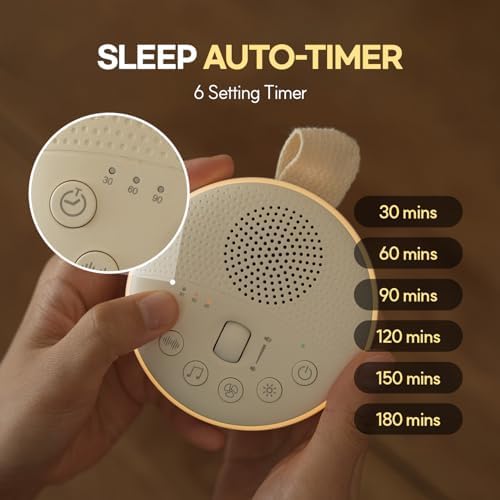 HuBDIC HubiCare White Noise Machine, Portable Sound Machine with 21 Soothing Sleep Sounds, Long-Lasting Battery, Gentle LED Mood Light, Travel-Friendly Sleep Aid for Newborns, Children - Image 5