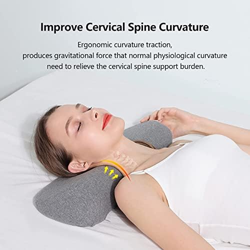 Cervical Neck Pillows for Pain Relief Sleeping, Memory Foam Neck Bolster Support Pillow and Shoulder Relaxer for Stiff Pain Relief, Neck Support Pillow Bed Neck Roll Pillow(Dark Gray) - Image 6
