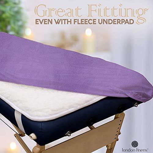 London Linens Extra Thick 3 Piece Set Massage Table Sheets Set - 100% Natural Cotton Flannel - Includes Massage Table Cover, Massage Fitted Sheet, and Massage Face Rest Cover (Lilac) - Image 3