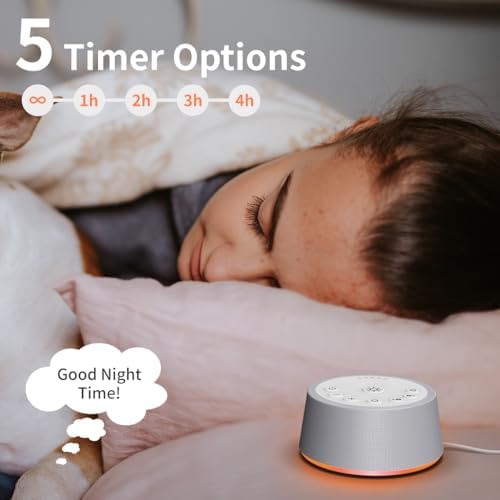 SoundLegend White Noise Sleep Sound Machines 30 Sounds 32-Level Volume 12 Colors Light 5 Timers Adjustable Light Brightness Compact for Everyone Travel Memory Function Gift - Image 4