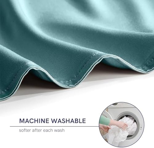 YnM Cooling 3-Side Zipper Duvet Cover for Weighted Blankets | Easy on, Easy Off Sea Grass, 88"x104" - Image 5