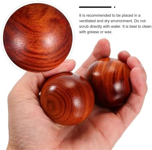2 Pcs Stress Ball Chinese Style、Desktop Health、Rosewood Massage、Handball Wooden、Exercise Finger Dexterity - Image 2