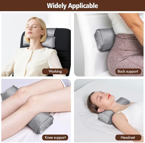 WdFour Velvet Neck & Head Pillow for Recliner Chair, Small Ergonomic Cervical Support Pillow for Home, Office and Travel, Non-Slip Cushion for Tension Relief & Shoulder Comfort (Light Gray) - Image 5