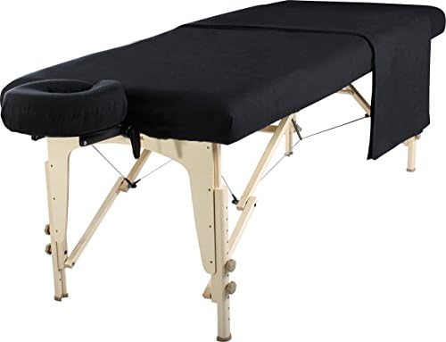 Master Massage Cotton Flannel Sheets Set (3 Piece Set) Massage Table Cover Set, Beauty Salon SPA Bed Replacement Cover, Includes Table Cover, Face Cushion Cover, Table Sheet, Black by MasterMassage