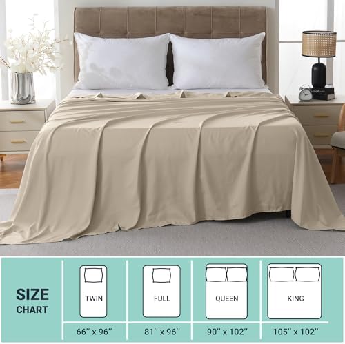 ZPECC Bulk Flat Sheets Only Twin Size 6 Pack, Easy Sort Top Bed Sheet by Color-Coded Label, Soft Durable Brushed Microfiber Fabric Hotel Airb&bs Essentials for Hosts, 66"x96", Beige - Image 5