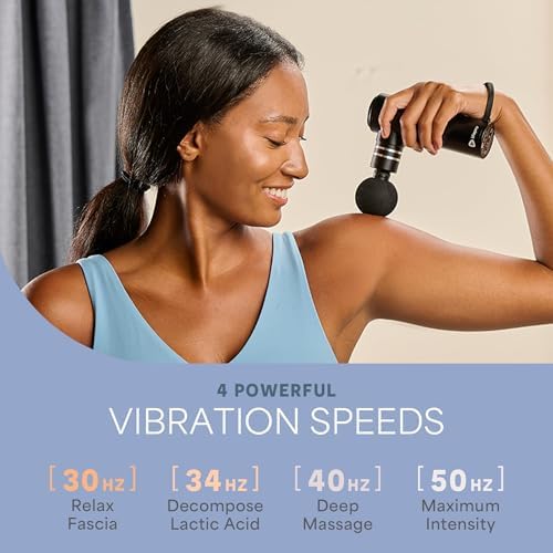 LifePro Dyna Mini Percussion Travel Massage Gun with 4 Speeds, USB-C & Case - Image 6