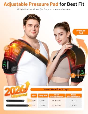 100 LEDs Red Light Therapy for Shoulder with Heat & Massage - Image 6