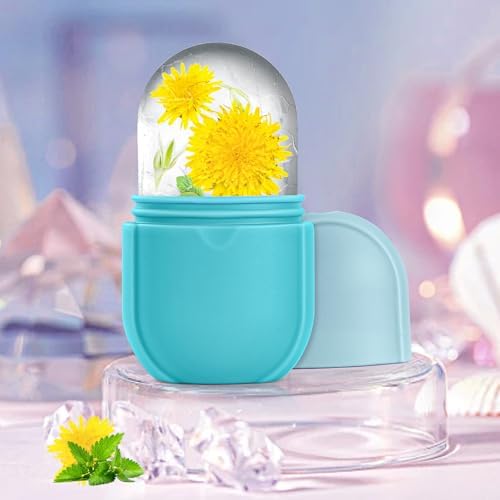Ice Roller for Face and Eye,Facial Beauty Ice Roller Skin Care Tools, Facial Cube, Gua Sha Face Massage, Silicone Ice Mold for Beauty (Blue) - Image 2