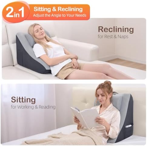 Vekkia 21” Back Rest Pillow with Dual-Layer Foam for Reclining and Sitting - Image 4