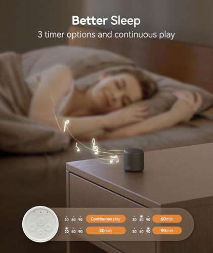 Dreamegg Travel Sound Machine - Portable Sound Machine for Baby Adults, Travel Sound Machine for Sleep, 16 Nature Sound, Timer, White Noise Machine for Sleeping Gift, Black - Image 6