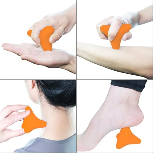 Manual Trigger Point Massage Tool Small Massager Ball 3″×2.6″ Orange - Image 4