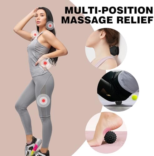 WOVTE Massage Lacrosse Ball for Sore Muscles, Shoulders, Neck, Back, Foot, Body, Deep Tissue, Trigger Point, Muscle Knots, Yoga and Myofascial Release (Blue) (Black（Set）) - Image 6