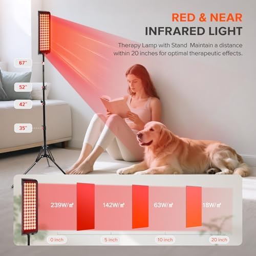 Red Light Therapy for Face and Body, GMOWNW Infrared Light Therapy Lamp with Stand, 660nm Red Light and 850nm Near Infrared Light Therapy Device for Face Knee Body, Skin Care at Home - Image 4