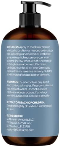 Magnesium Massage Oil for Sore Muscles & Leg Cramps 8 fl oz by M3 - Image 3