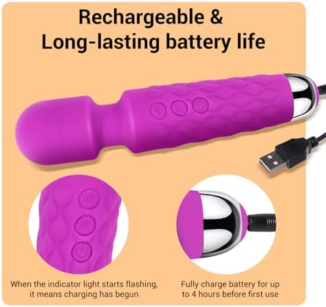 Personal Wand Massager, Power Wand Wireless Rechargeable Handheld Vibrating Massager, Body Massaging for Woman Back Neck Muscle Aches - Image 5
