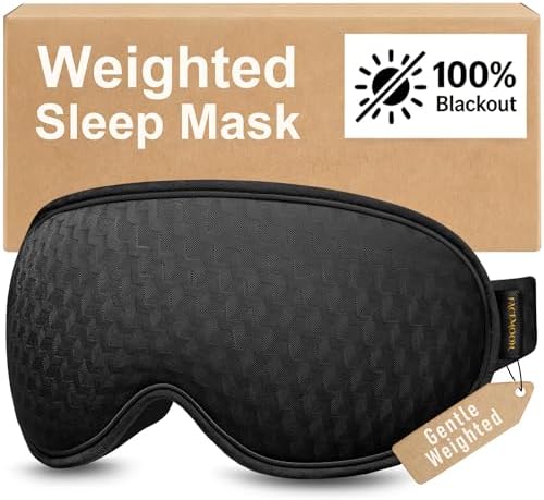 Weighted Sleep Mask, 3D Blackout Eye Mask, Deep Cups, Black by FACEMOON