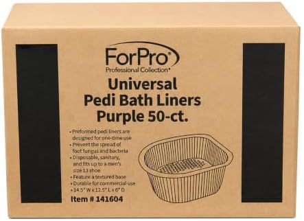 ForPro Universal Pedi Bath Liners - 50% THICKER - Fit Footsie Bath Plus Foot Bath, Disposable Pedicure Foot Tub Liners for Foot Spa Basins & Foot Bath Soaks, Purple, 50-Count - Image 2