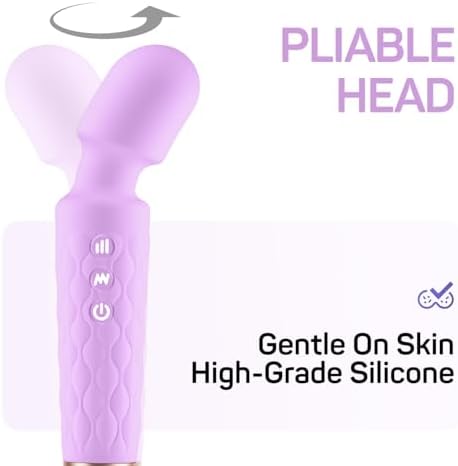 Personal Massager - 4H Max Runtime & Ultra-Quiet - Waterproof - 20 Modes 8 Speeds for Deep Tissue Back Massage, Post-Workout Recovery and Neck Muscle Relaxation(Purple) - Image 6