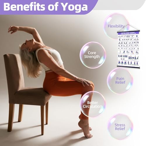 GiftNest Chair Tai Chi & Yoga Workout Chart for Seniors –Chair Yoga Wall Chart – 31 Poses for Seniors & Beginners – Fabric Poster with Hanging Rod & Rope – Durable, Foldable, and Easy to Display in Home or Office – Stretching & Mobility Guide - Image 4