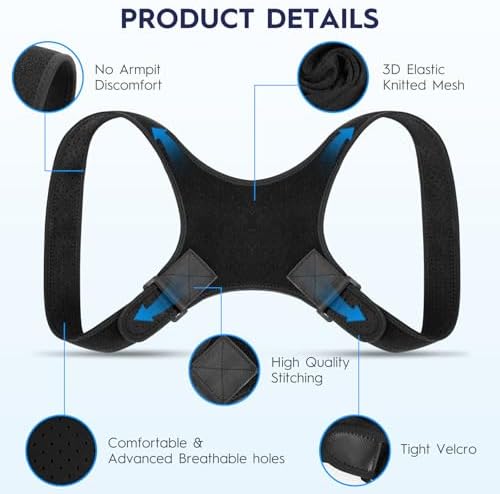 Back Brace Posture Corrector for Men and Women - Bionic System Newly Adjustable Upper Back Support Shoulder Posture Brace, Back Straightener Neck Pain Relief - Image 2