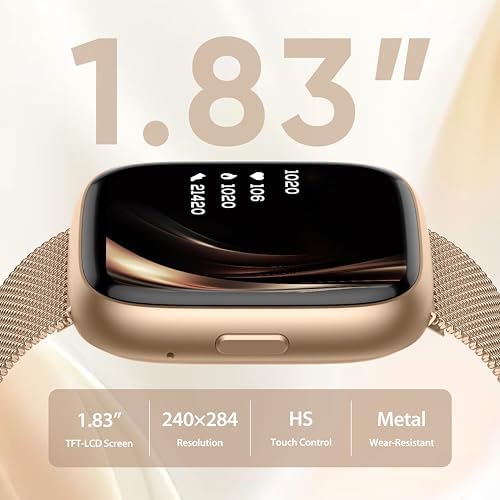 Smart Watch for Women with Alexa Built-in, 1.83" HD Touchscreen Fitness Tracker with Bluetooth Calls, Heart Rate/Sleep Monitor, 120+ Sports Fitness Watch, IP68 Waterproof Smartwatch for Android iOS - Image 7