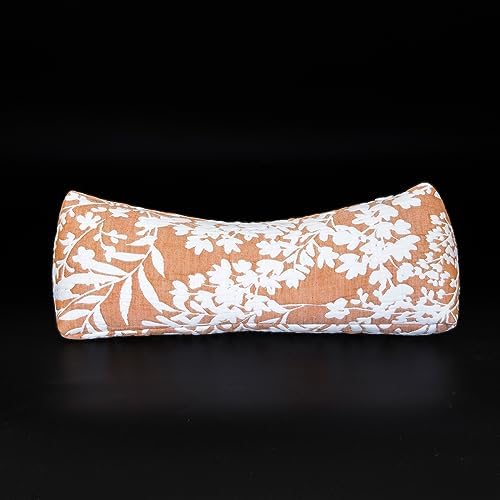 Buckwheat Neck Support Pillow Cervical Neck Cylinder Bolster Pillow,Buckwheat Hulls Adjustable Roll Pillow,Neck Pain Relief for Back and Side Sleepers Round Pillows for Lunch Break Orange, 6*15 inch by GLORYSEASON