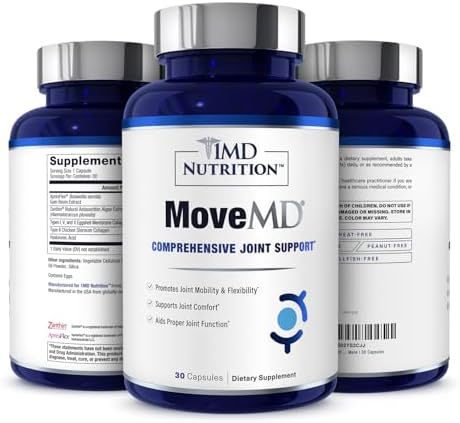 1MD Nutrition MoveMD - Health Supplement for Joint Discomfort & Support - Our Collagen Pills are Skillfully Formulated for Women & Men w/Hyaluronic Acid & Astaxanthin by 1MDNutrition