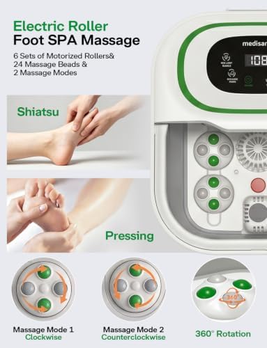 Medisana Collapsible Foot Spa Bath with Motorized Roller & Temp Control - Image 2