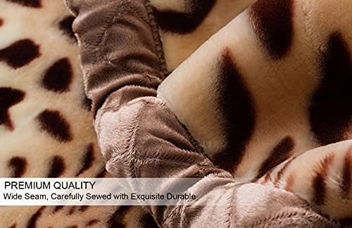 9 lbs Korean Faux Mink Fleece Blanket 79×91 inch,2 ply Soft Warm Plush Flannel Blanket for The Cold Night.Leopard Print. - Image 7