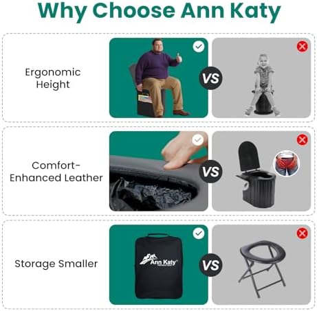 Ann Katy Upgrade XL Portable Toilet for Adults, Extra Large Camping Toilets - Image 4