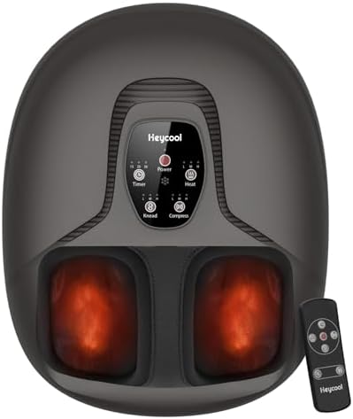 Heycool 2026 Upgrade FSA Eligible HSA Foot Massager, Shiatsu Foot Massager Machine with Heat and Compression for Plantar Fasciitis Neuropathy, Remote Control, Gifts, Size 14 by Heycool