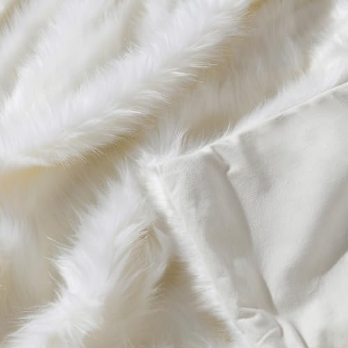 HORIMOTE HOME Luxury Plush Faux Fur Blanket, Long Pile White Throw Blanket, Super Warm, Soft, Cozy Faux Fur Throws for Couch Bed Sofa, Aesthetic Home Room Decor Throw, 50" x 60" - Image 4