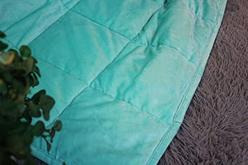 ALANSMA Reversible Weighted Blanket for All Season, Luxury Velvet, Warm and Cool, Adult 20Lb Green Weighted Blanket, Enjoy Sleeping Anywhere(Light Green,60"x80" 20lbs) - Image 6