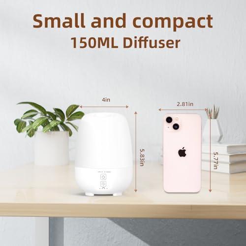 SEEDSEEL 150ML Rechargeable Battery Operated Essential Oil Diffuser,7-Hour Runtime with 7 LED Color Changing Lights Portable Cordless Aromatherapy Diffuser - Image 4