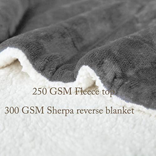 LBRO2M Sherpa Fleece Bed Blanket Super Soft Plush Warm Throw Twin 65"X90" - Image 5