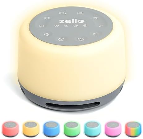 Zello | Original White Noise Machine for Babies & Adults | 30 Sounds | 7 Colour Night Light | Sleep Timer | USB Rechargeable | White Noise Machine Baby | Sleep Aid by Unknown