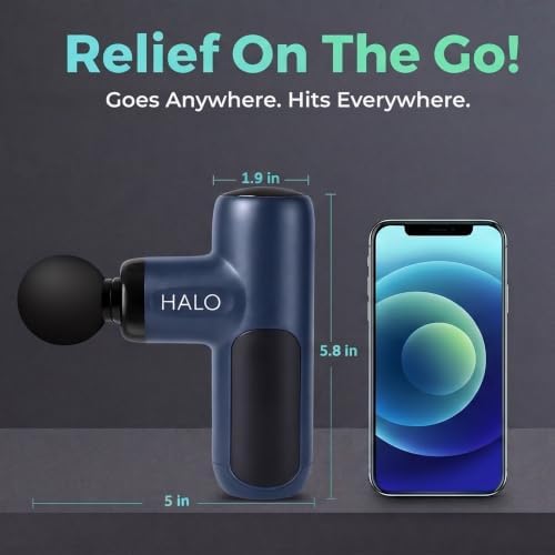 Halo Compact Percussion Massager | Portable Muscle Massage Gun with 4 Attachments, 4 Speed Settings & Smart Mode, Rechargeable Percussion Massage Device for Deep Tissue Relief - Image 6