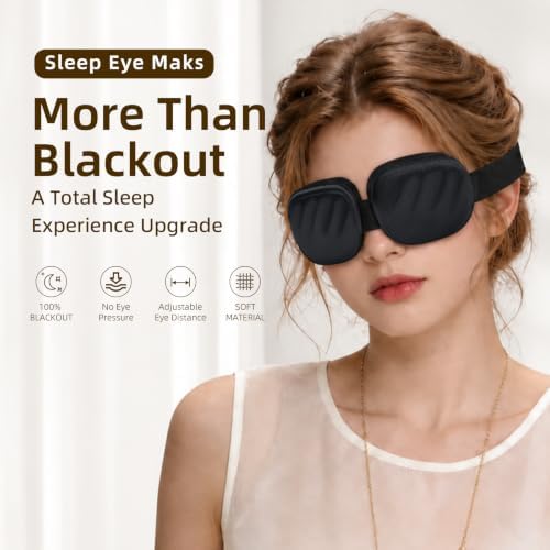 3D Contoured Sleep Mask for Women Men, 100% Blackout, Deep Cups - Image 4