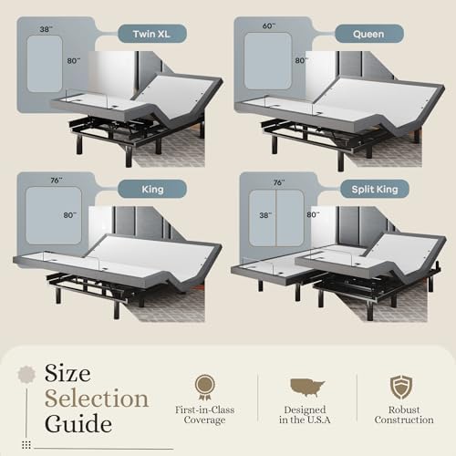 Sven & Son Classic Adjustable Bed Base, Head and Foot Lift, Massage, Under-Bed Lights, USB, Memory, Zero Gravity Smart Frame - Queen - Image 6