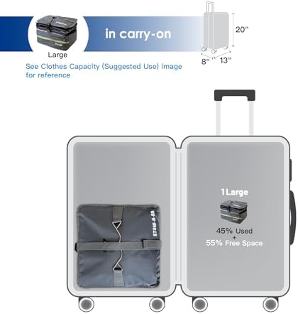 Grand Fusion Stow-N-Go Hanging Travel Shelves, Packing Organizer for Luggage. Carry on Closet for Suitcase. Expandable Packing Cube. Travel Essentials. (Dark Gray - L, L = (L) 11.8" x (W) 11.8") - Image 4