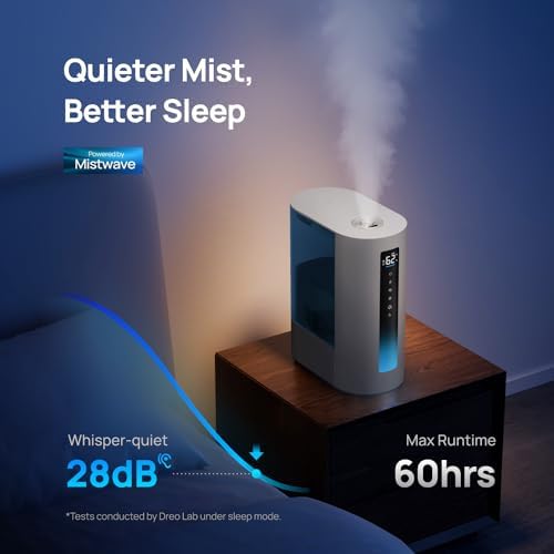 DREO 6L Humidifiers for Bedroom, Smart Warm & Cool Mist for Large Room, 60Hr Quiet Runtime for Baby, Plant, Humidity Sensor, Indicator Light, 12H Timer, Google/Alexa, Blue - Image 7