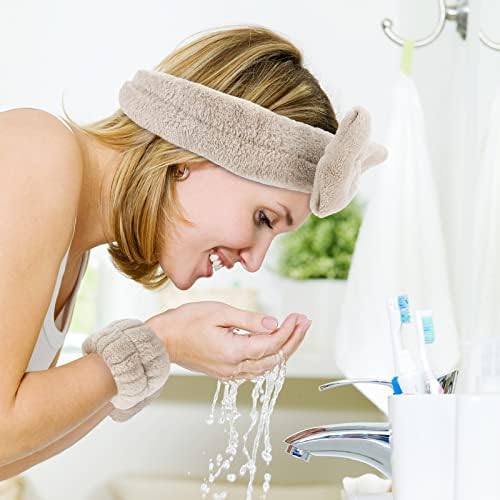 WHAVEL 6PCS Spa Headband and Wristbands Set for Washing Face Makeup - Image 2