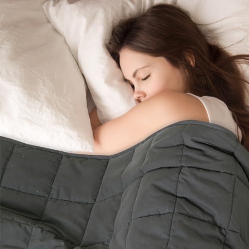 MOTRIP Adults Weighted Blanket 15 Pounds Queen Size, Cooling Blanket for Hot Sleepers, Machine Washable Soft Bed Blanket with Premium Glass Bead, 60''x80'' 15lbs Graphite Grey - Image 3