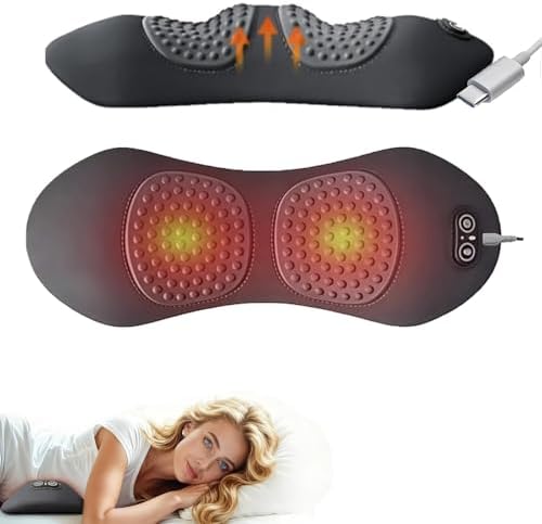 Back Massager for Sciatica Pain Relief, 3-in-1 Lumbar Support Device with Traction & Heat, Lower Back Pain Relief, Neck and Back Massage Pillow by Unknown