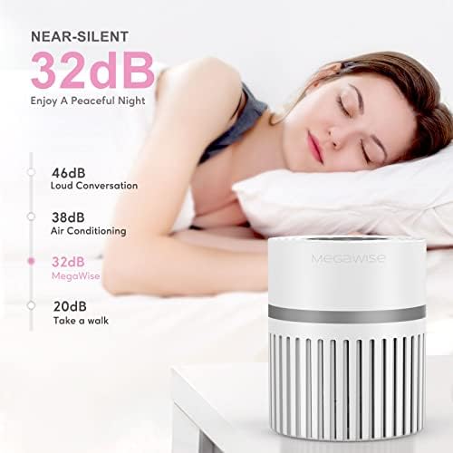 MEGAWISE EPI810 Air Purifier for Small Rooms | Captures Dust, Smoke, Pet Hair | Ideal for Home, Office, Bedroom (White) - Image 4