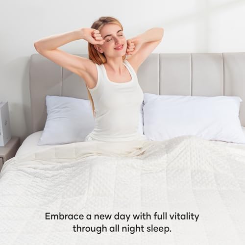 Wemore Weighted Blanket for Adults 20 lbs King Size 80"x87" White - Image 5