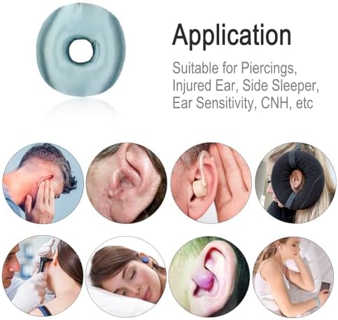 Washable Silky Satin Ear Piercing Pillow with Removable Pillowcase Smooth Cooling Donut Pillows Hole for Ear Pain Relief CNH Sleeping Pressure Sore Side Sleepers Ear Guard Protector, Turquoise - Image 7