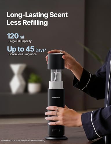 Waterless Essential Oil Diffuser with App Control for Home, Black - Image 6