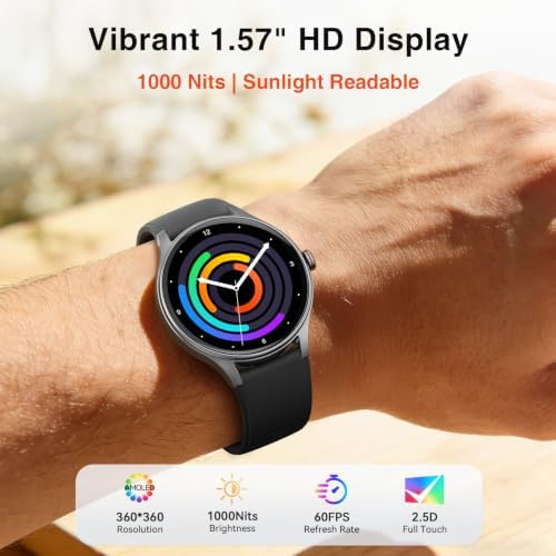 Fitpolo Smart Watch for Men Android & iPhone (2 Bands Jet Black) - Image 2